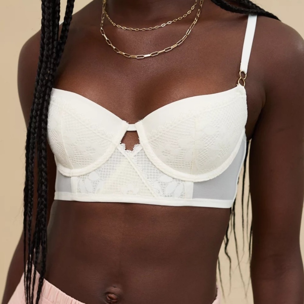 Aerie 40DD Show Off Lace Balconette Bra Soft Muslin